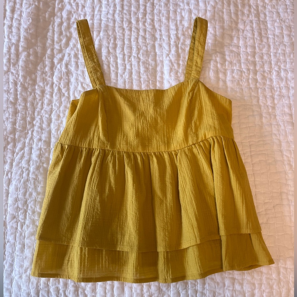 yellow vestique top size S